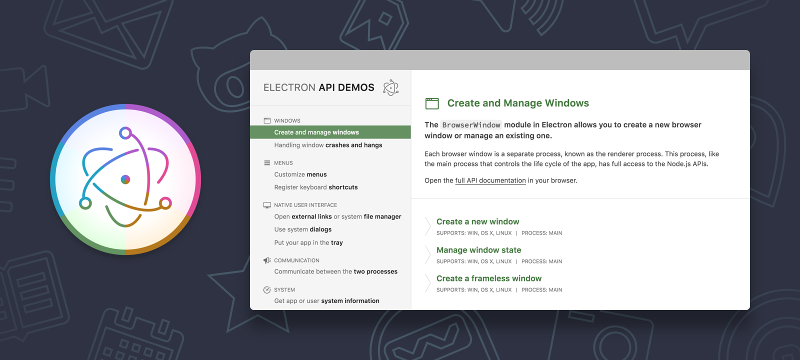 Demos de la API de Electron