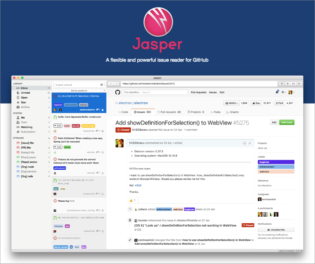 Jasper App Screenshot